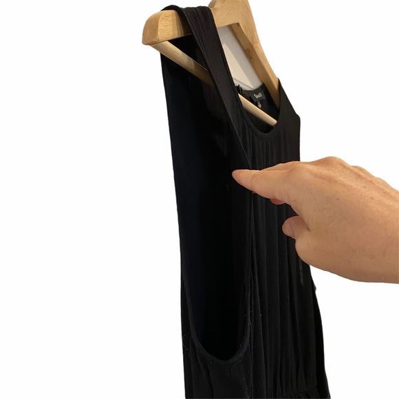 Madewell Black Ruffle Peplum Tank Top Large - Picture 3 of 10